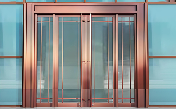 白水玻璃地弹门